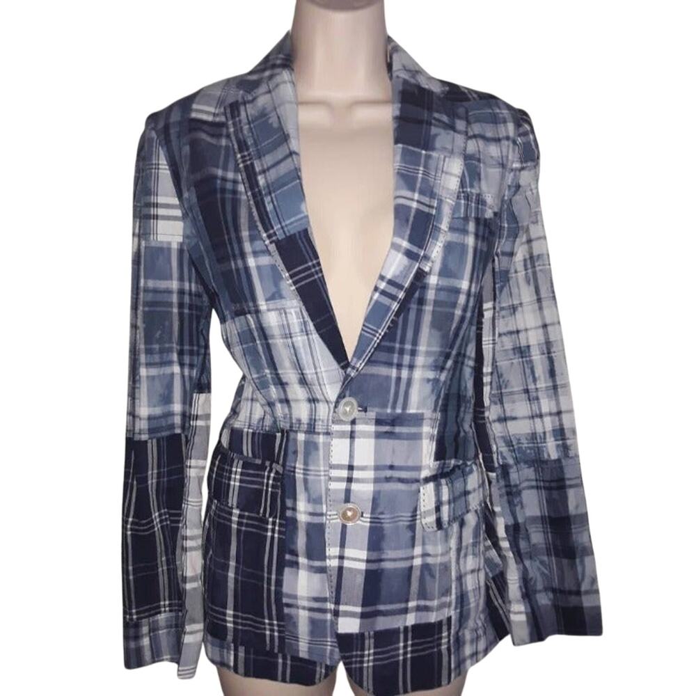 NWOT Sz 6 Polo Ralph Lauren Fitted Madras Patchwork Jacket Blazer - Picture 2 of 6
